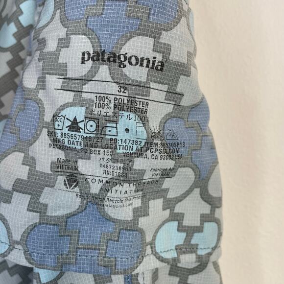 Patagonia Mens Stretch Planing Board Shorts Swim Trunks Eureka Blue Unlined 32 - Picture 10 of 13